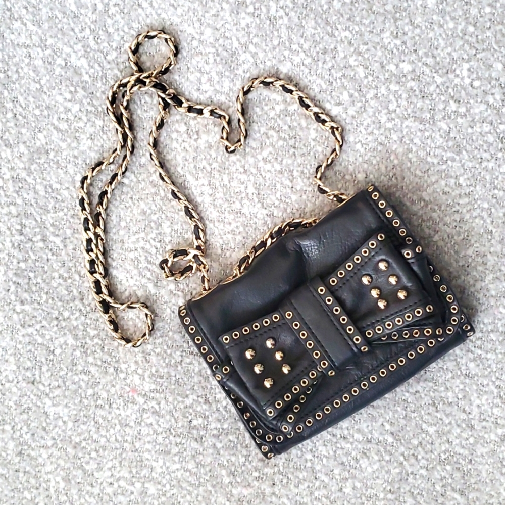 Rebecca Minkoff leather bow mini chain satchel